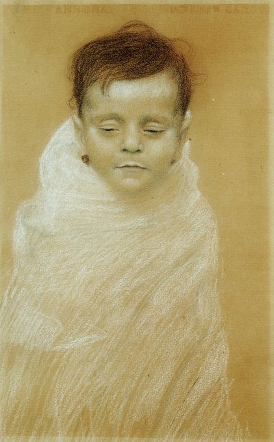 Portret van de overleden zoon van de kunstenaar door Gustav Klimt
